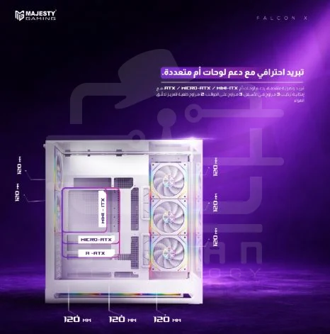 Majesty Falcon Gaming – PC Case (WHITE)