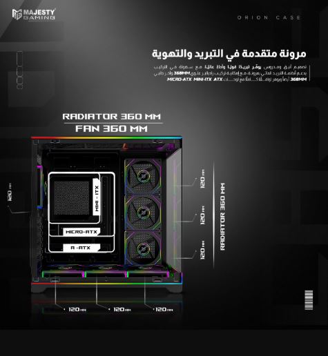 Majesty ORION Gaming – PC Case (BLACK)