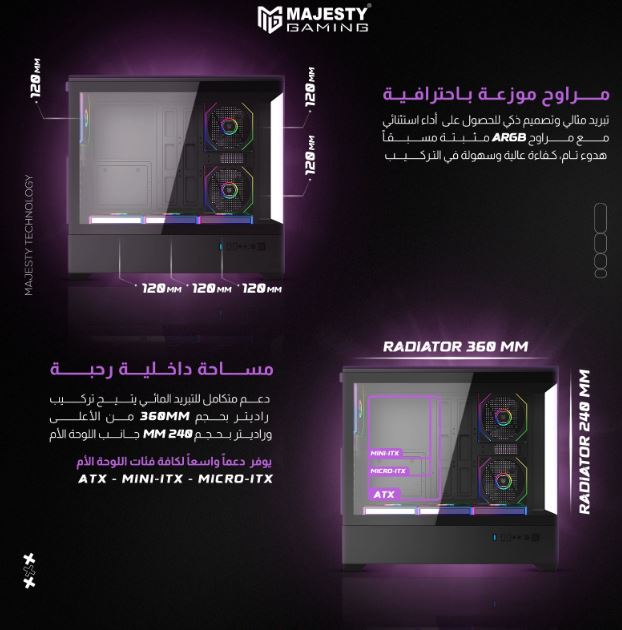 Majesty RAAD PRO Gaming – PC Case (BLACK)