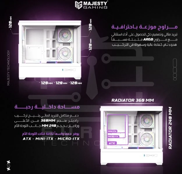 Majesty RAAD PRO Gaming – PC Case (WHITE)