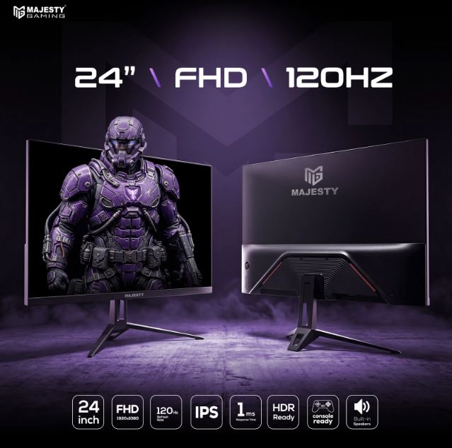 Majesty Gaming Monitor 24-inch FHD 120Hz 1ms IPS HDR