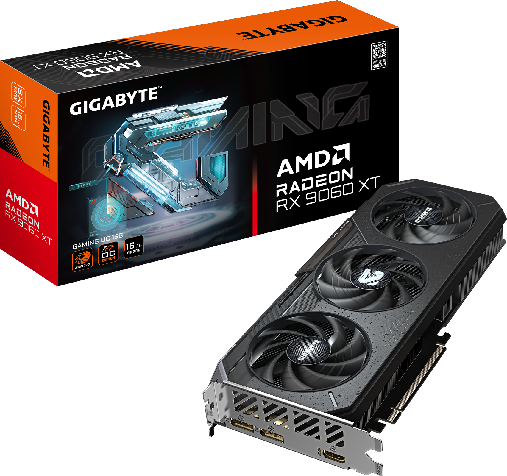 GIGABYTE Radeon RX 9060 XT GAMING OC 16GB GDDR6 160watt