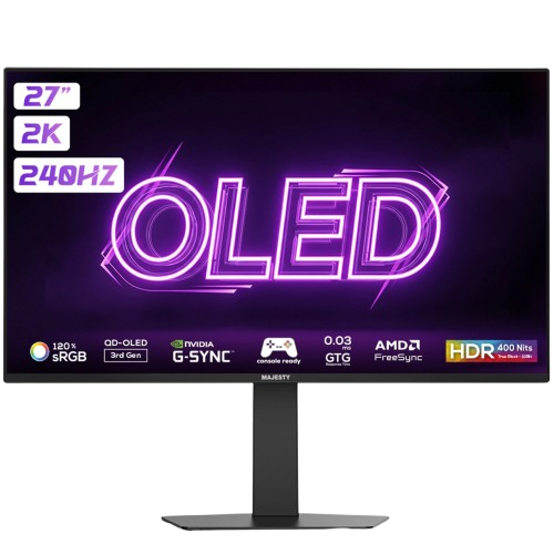 MAJESTY Gaming Monitor 27 Inch 2K QHD OLED 240Hz