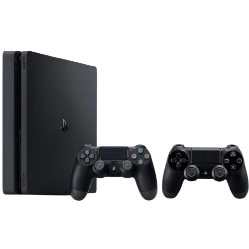 PS4 SLIM 1TERA (مع قبضتين أورجينال) مستعملة ومعدلة على ألعاب جاهزة
