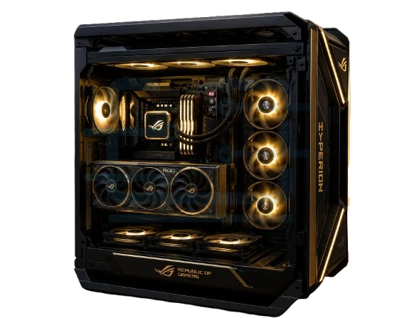 M.B.Asus rog X870E Amd Rayzen 9 9950X3D Rtx5080oc Dhahab16GB Ram 64GB ddr5 ssd 2TB