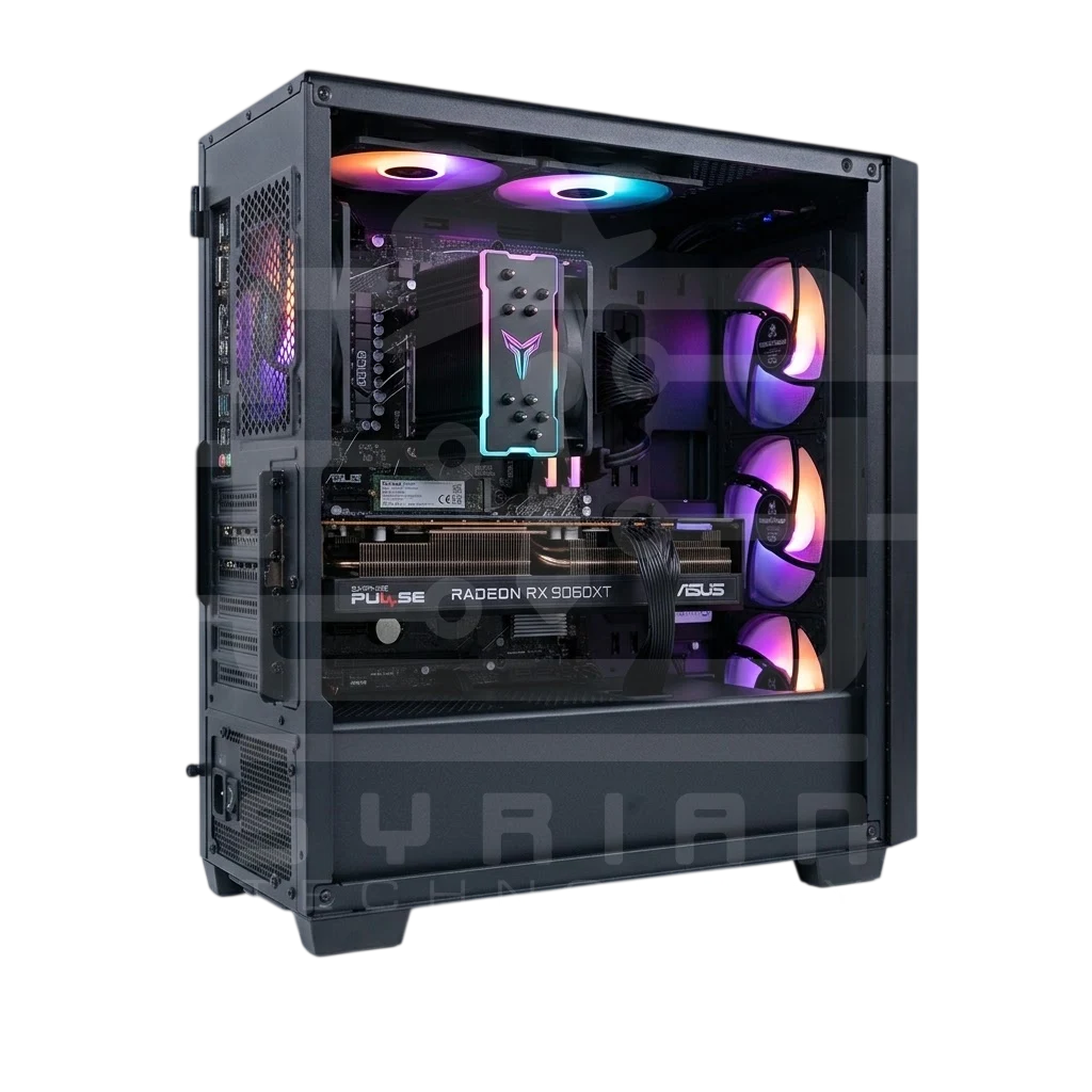 M.B. ASUS PRIME A620AM-K AM5 Ryzen 5 7500F AMD RADEON RX 9060XT OC 8GB RAM 16GB SSD 1TB