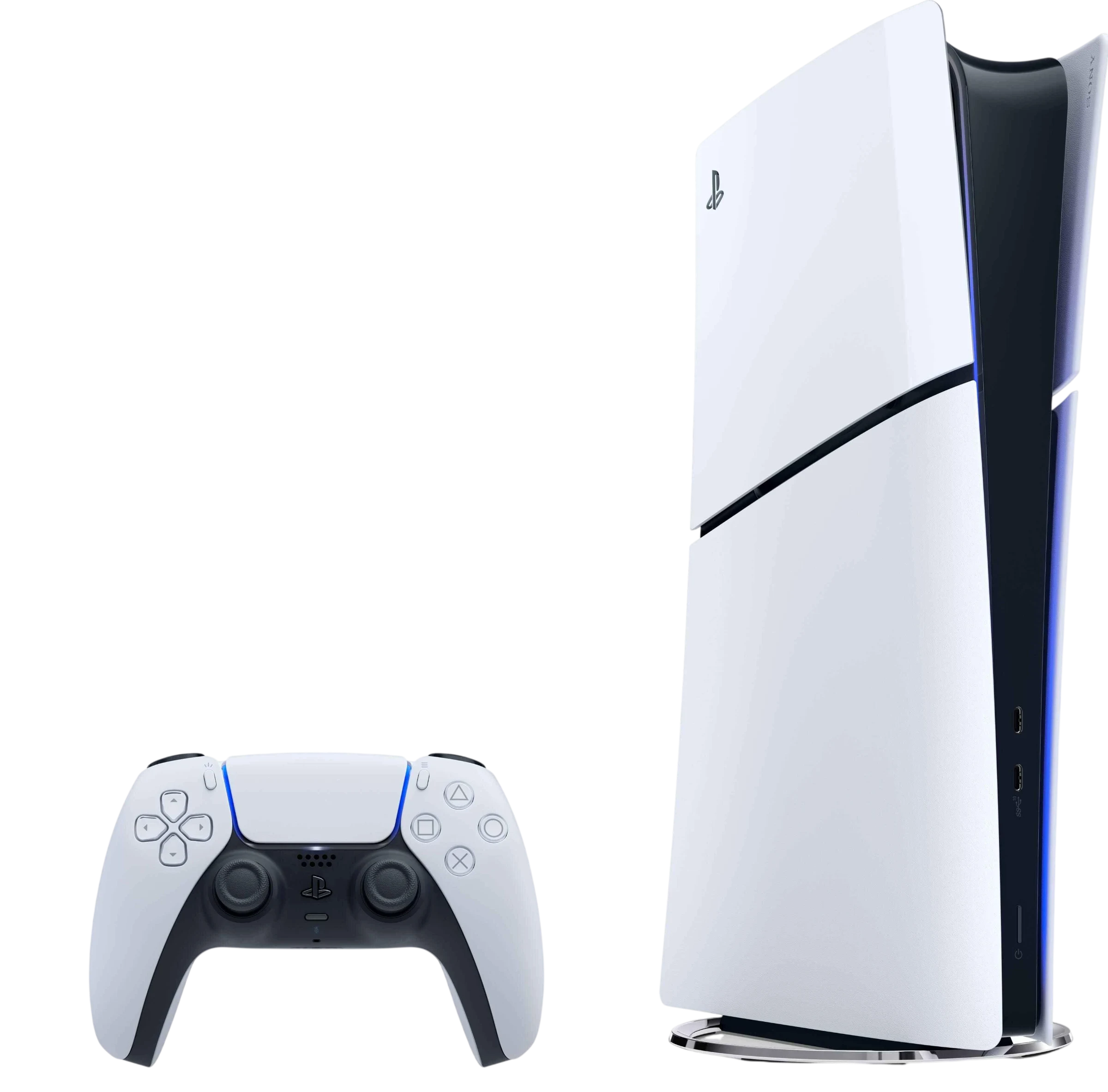 PS5 SLIM 1TERA مع قبضة أورجينال) مع سواقة مستعملة ومعدلة على ألعاب جاهزة