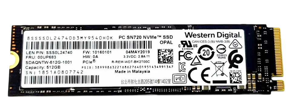 WD SN720 512GB NVMe SSD