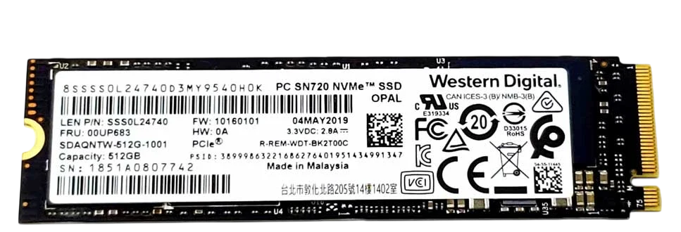 WD SN720 512GB NVMe SSD
