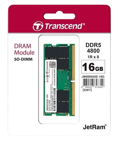 TRANSCEND Laptop RAM 16GB DDR5