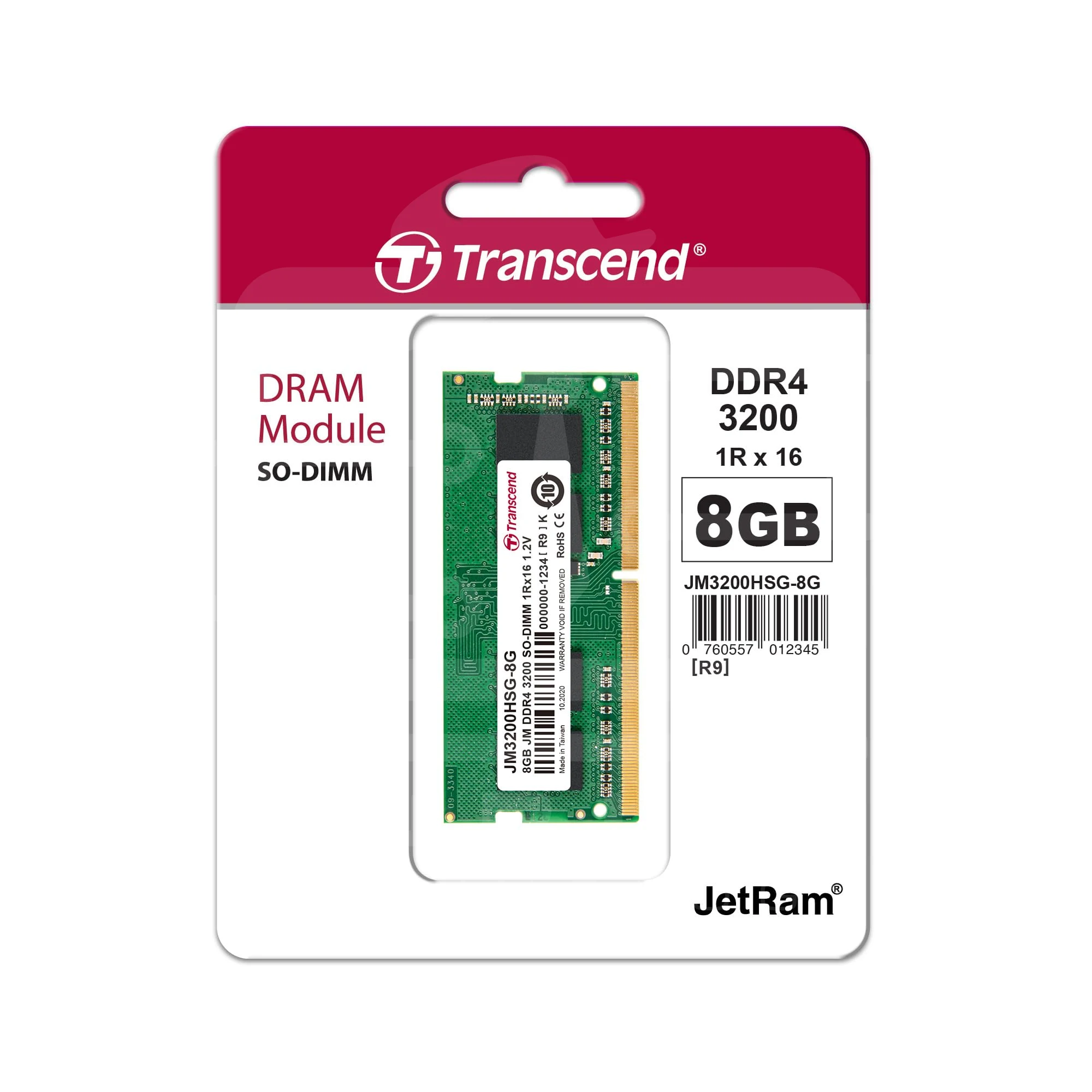 TRANSCEND Laptop RAM 8GB DDR4