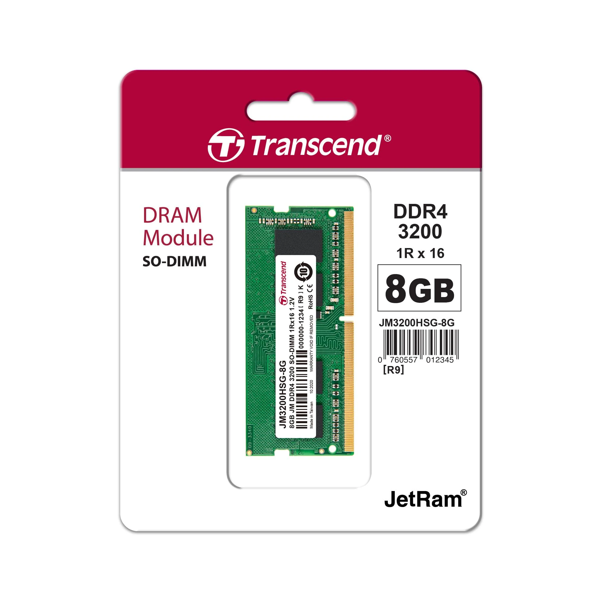TRANSCEND Laptop RAM 8GB DDR4