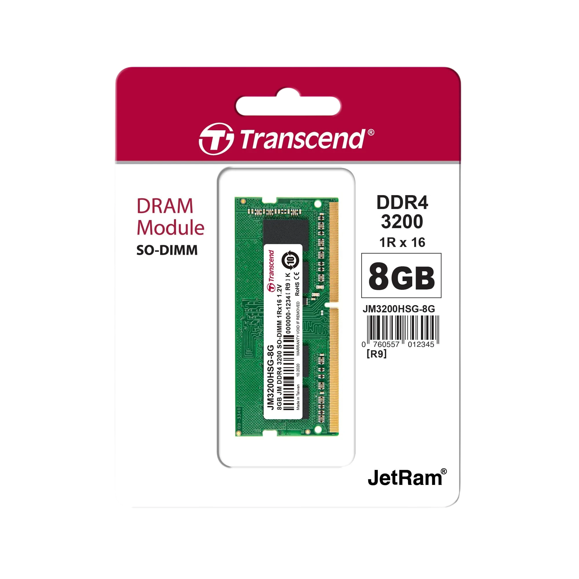 TRANSCEND Laptop RAM 8GB DDR4