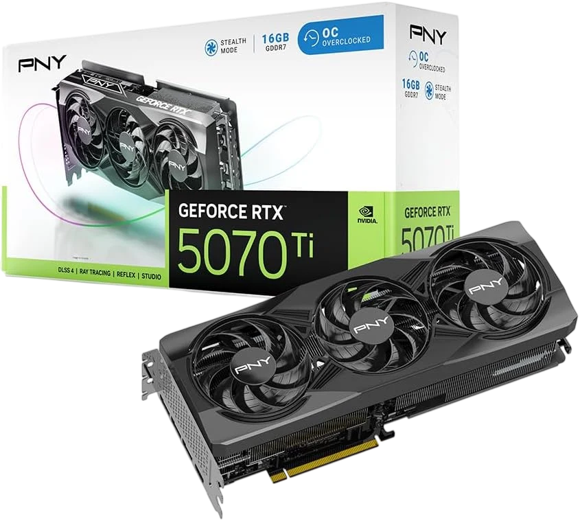 PNY NVIDIA GeForce RTX™ 5070 Ti OC Triple-Fan 16GB GDDR7