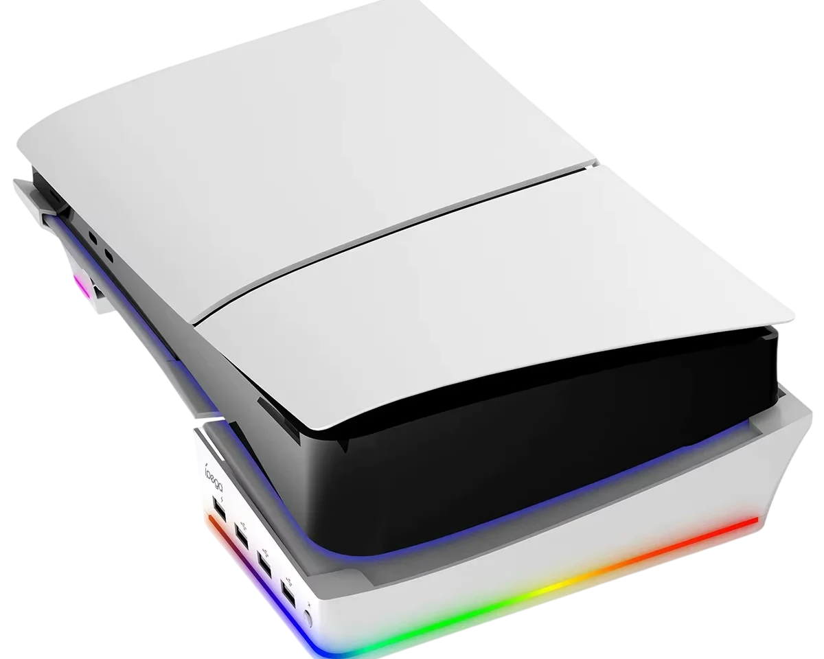IPEGA Horizontal Stand with RGB LED for PS5 Slim (PG-P5S021) — 14 Modes, 4 USB