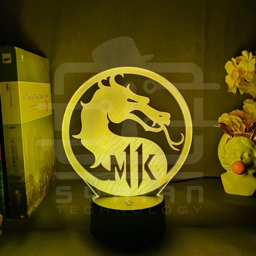 ليد لامب (3D) أكريليك — شعار تنين Mortal Kombat