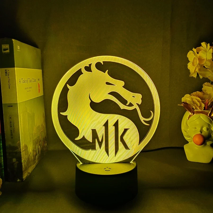 ليد لامب (3D) أكريليك — شعار تنين Mortal Kombat