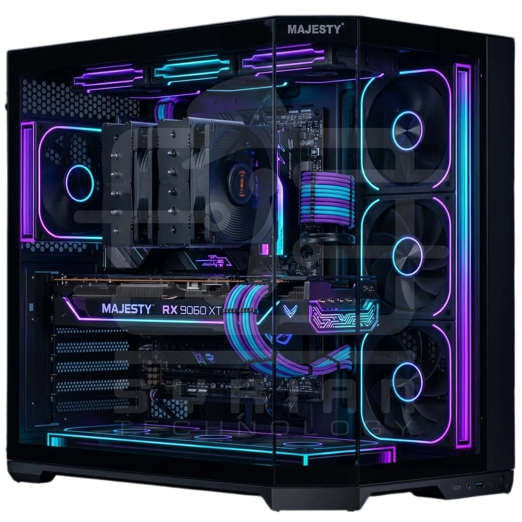M.B. ASUS PRIME A620AM-K AM5 Ryzen 5 7500F AMD RADEON RX 9060XT OC 8GB RAM 16GB SSD 1TB