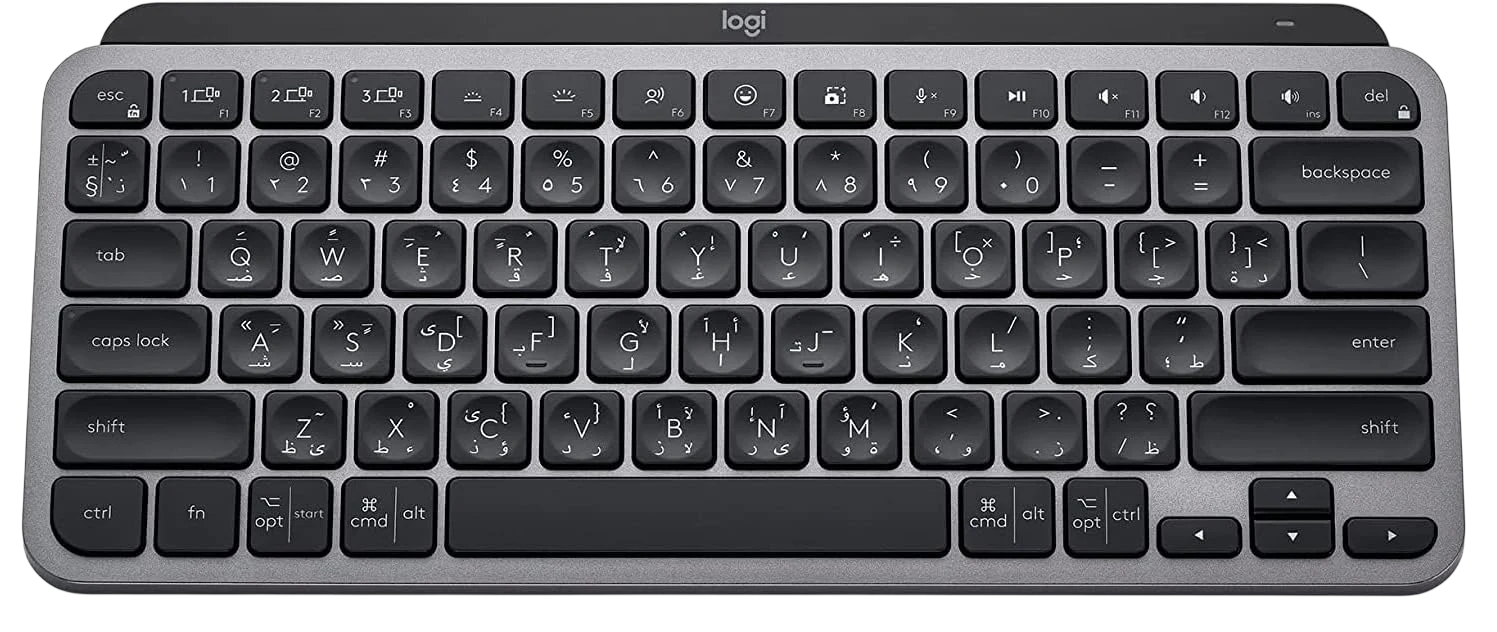 Logitech MX Keys Mini Minimalist Wireless Illuminated Keyboard (Arabic & English Keys)