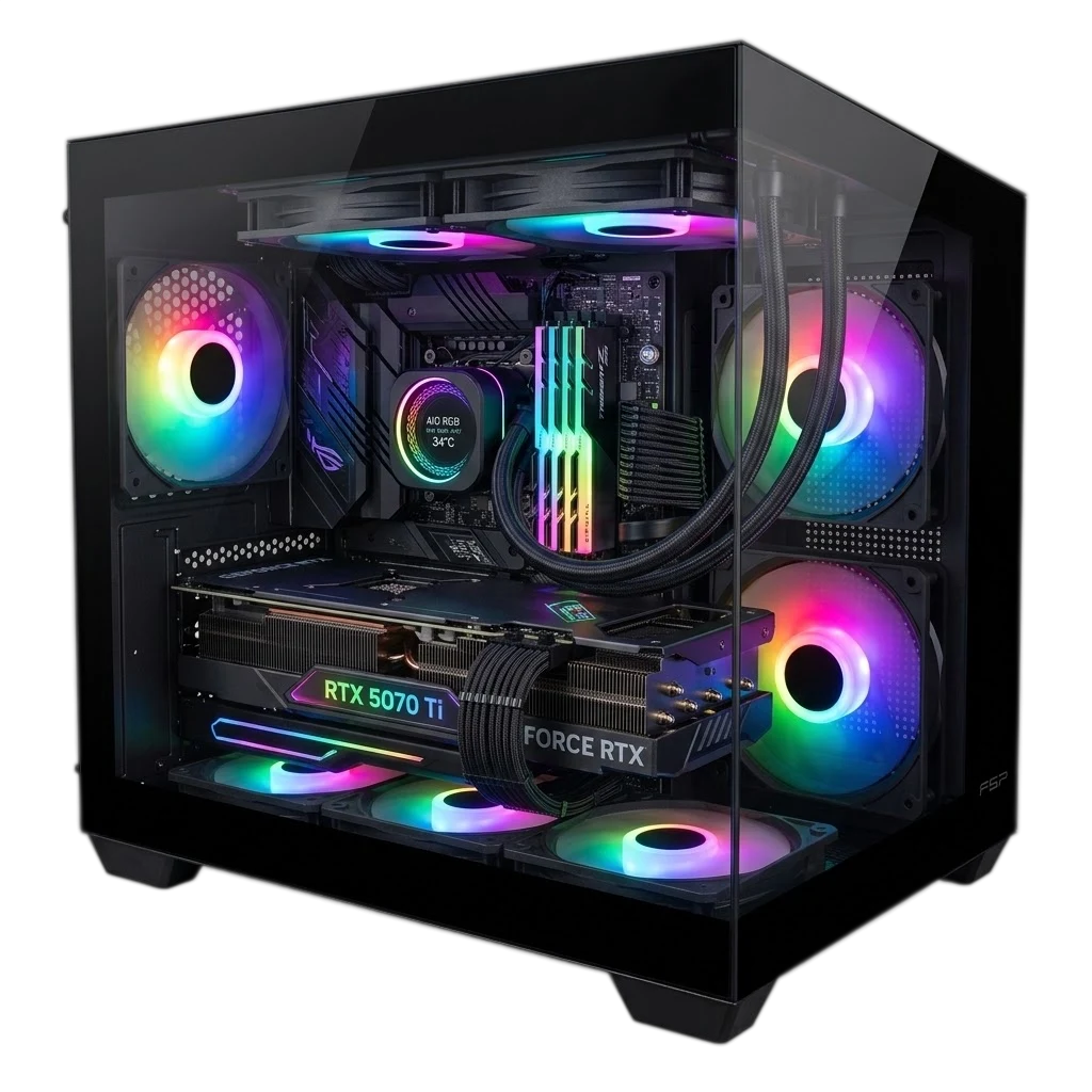 M.B ASUS TUF B850M PLUS WIFI RYZEN 7 7800X3D RTX 5070 TI 16GB RAM 64GB SSD 4TB