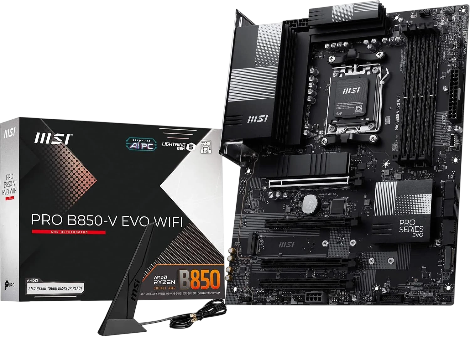 M.B MSI PRO B850-V EVO WiFi 7 & Bluetooth  DDR5 Memory