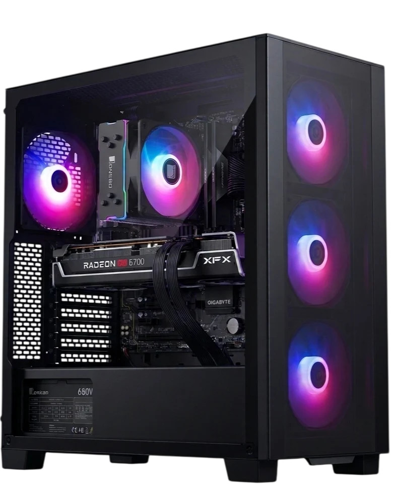 M.B GIGABYTE H610 CORE I3 13100F XFX RX6700 10GB RAM 32GB 512GB SSD