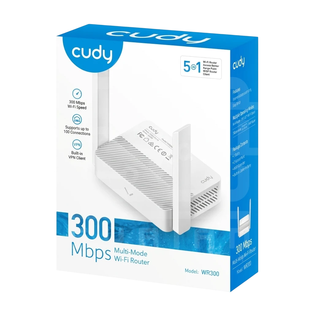 Cudy 300Mbps Multi-Mode Wi-Fi Router WR300