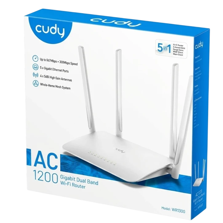 Cudy AC1200 Gigabit Dual Band Wi-Fi Router  WR1300
