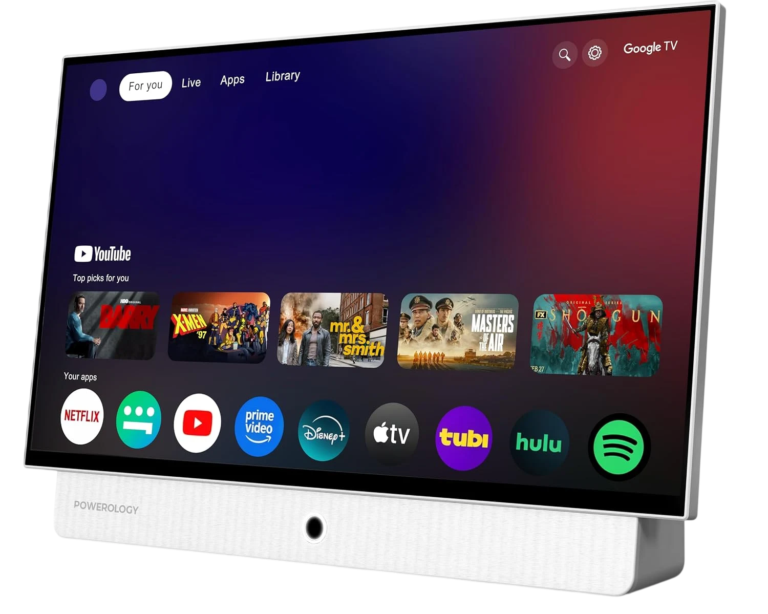 POWEROLOGY SMART TV PORTABLE PG27F 27 INCH 6040703 FULL HD CPU OCTA CORE 1/8GB